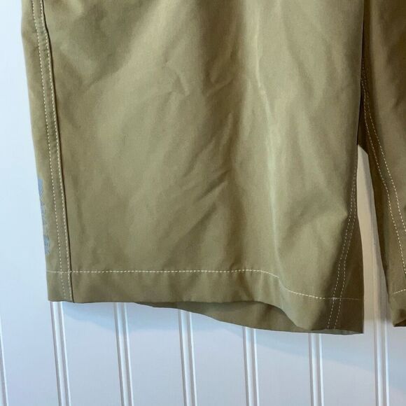 Ariat Tek Shorts Men's 30 Khaki Chino Tech Performance Flat Front Pockets Logo - Picture 4 of 9